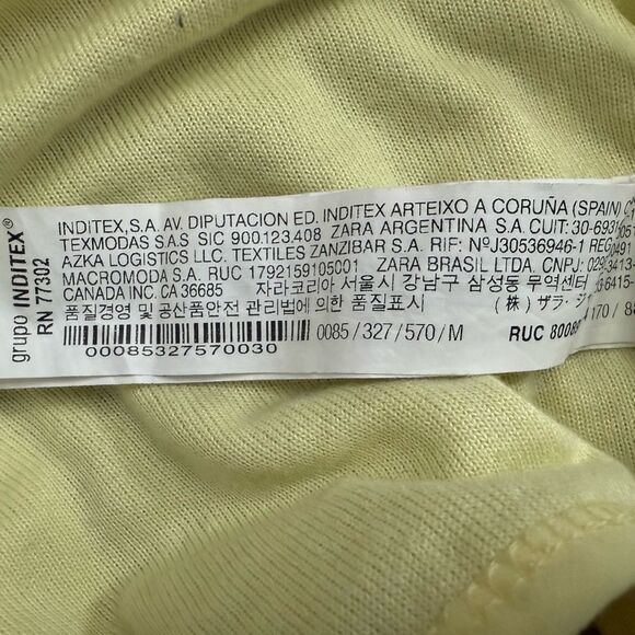 Zara Light Yellow One-Shoulder Crop Top Women’s Size Medium Great Condition - Picture 4 of 7